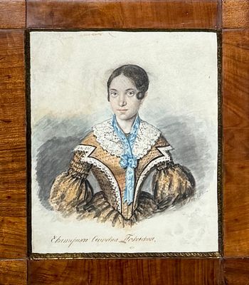 (М) Неизвестный художник - Портрет Екатерины Осиповны Печковской. 1840 г. . Бумага, акварель.