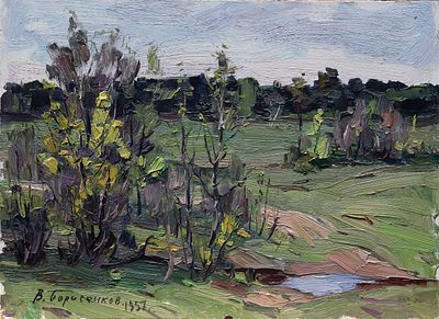 Василий Борисенков - Весна. 1957 г., Картон, масло. описание: 
Весна 
1957 г. 
Картон, масло 
