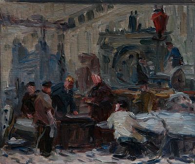 Василий Борисенков - Эскиз. 1956 г., Картон, масло. описание: 
Эскиз 
1956 г. 
Картон, масло 