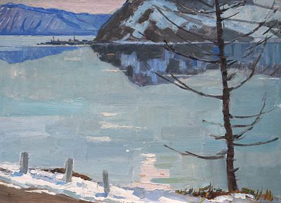 Васильев Анатолий - У истоков Ангары III. 1962 г., Картон, масло. описание: 
У истоков Ангары 