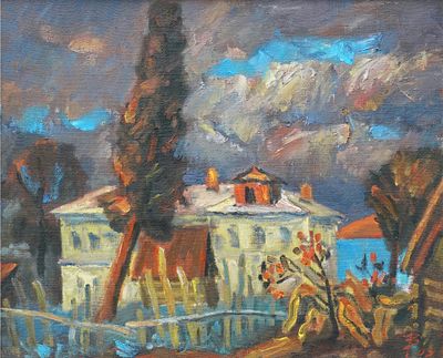 Валерий Векшин - Двор. 2002 г., Холст, масло. описание: 
Двор 
2002 г. 
Холст, масло 
Размер 