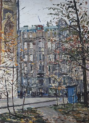 Виктор Коровин - Городской мотив. 1963 г., Картон, масло. описание: 
Городской мотив 
1963 г. 