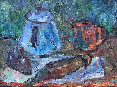 Николай Буранов - Чайник и рыба. описание лота: 
Николай Буранов - Чайник и рыба 
Холст, масло 