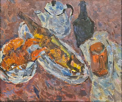 Николай Буранов - Натюрморт с раками. описание лота: 
Николай Буранов - Натюрморт с раками 
Холст 