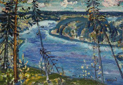 Василий Голубев - Река/ Озеро (на обороте). описание лота: 
Василий Голубев - Река/ Озеро (на 