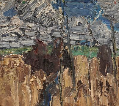 Василий Голубев - Хмурый день. описание лота: 
Василий Голубев - Хмурый день 
Картон, масло, 1972 