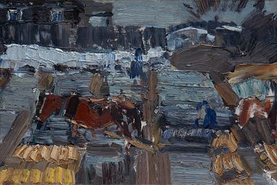 Василий Голубев - Деревенская улица. описание лота: 
Василий Голубев - Деревенская улица 
Картон 