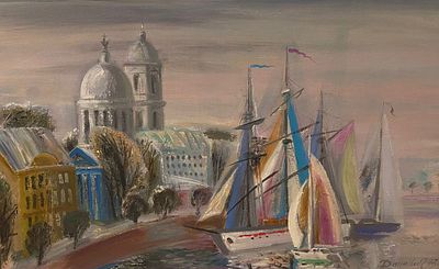 Сергей Даневич - Набережная. описание лота: 
Сергей Даневич - Набережная 
Холст, масло, 1993 год 