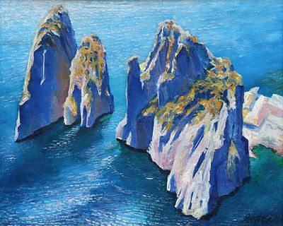 Владимир Янтарев - Скалы Фаральоны. описание лота: 
Владимир Янтарев - Скалы Фаральоны 
Холст 