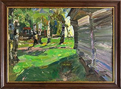 Юрий Савинов - Тень у дома. 1980-е гг., Картон, масло. описание: 
Тень у дома 
1980-е гг. 