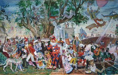 Лев Московский - Карнавал. описание лота: 
Лев Московский - Карнавал 
Бумага, смешанная техника. 