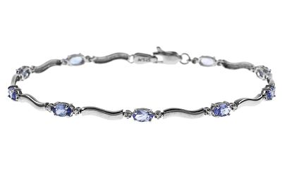 Armband 4,17g 585/- Wei&szlig;gold mit Tansaniten, L&auml;nge ca. 19 cm. Armband 4,17g 585/- Wei&szlig;gold 
