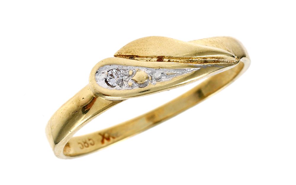 Ring 1,47g 585/- Gelbgold mit Diamant ca. 0,01 ct., Ringgr&ouml;&szlig;e ca. 50. Ring 1,47g 585/- Gelbgold 
