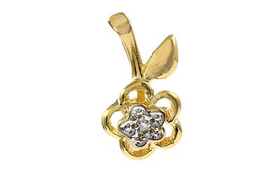 Anh&auml;nger 0,77g 333/- Gelbgold und Wei&szlig;gold mit Diamant ca. 0,01 ct. Anh&auml;nger 0,77g 333/- 
