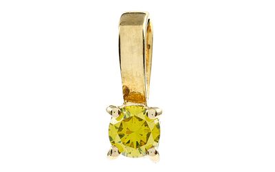 Anh&auml;nger 0,30g 375/- Gelbgold mit gelben Diamant (behandelt) ca. 0,10 ct. Anh&auml;nger 0,30g 