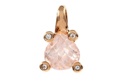Anh&auml;nger 1,74g 375/- Ros&egrave;gold mit Rosenquarz und Zirkonia. Anh&auml;nger 1,74g 375/- 