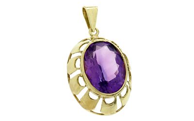 Anh&auml;nger 4,11g 585/- Gelbgold mit Amethyst. Anh&auml;nger 4,11g 585/- Gelbgold mit Amethyst