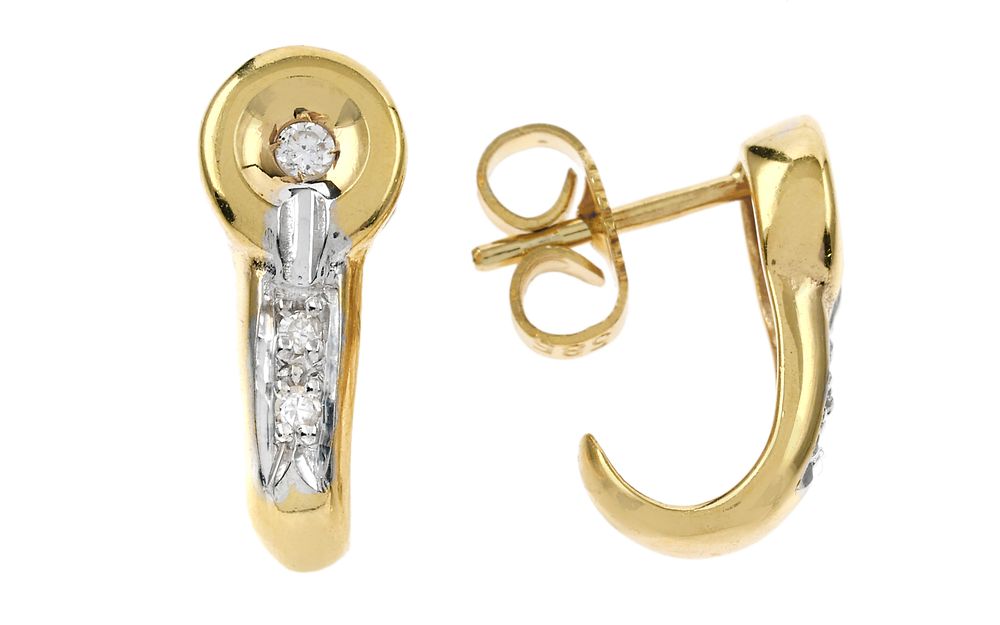 Ohrstecker 2,62g 585/- Gelbgold und Wei&szlig;gold mit 6 Diamanten zus. ca. 0,08 ct. Ohrstecker 2,62g 