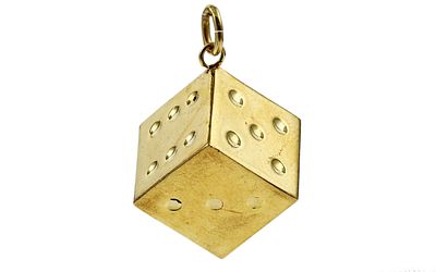 Anh&auml;nger W&uuml;rfel 3,57g 333/- Gelbgold. Anh&auml;nger W&uuml;rfel 3,57g 333/- Gelbgold