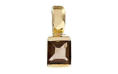 Anh&auml;nger 1,07g 375/- Gelbgold mit Rauchquarz. Anh&auml;nger 1,07g 375/- Gelbgold mit Rauchquarz
