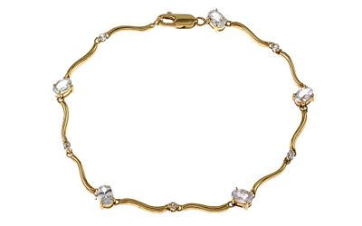 Armband 5,92g 375/- Gelbgold mit Saphiren und Topas, L&auml;nge ca. 20 cm. Armband 5,92g 375/- 