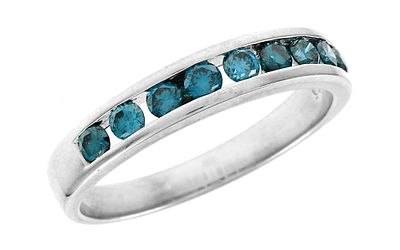 Ring 3,20g 585/- Wei&szlig;gold mit 9 Diamanten zus. ca. 0,36 ct. farbbehandelt, Ringgr&ouml;&szlig;e ca. 56. Ring 