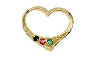 Anh&auml;nger 1,23g 585/- Gelbgold mit Smaragd, Rubin und Saphir. Anh&auml;nger 1,23g 585/- Gelbgold 