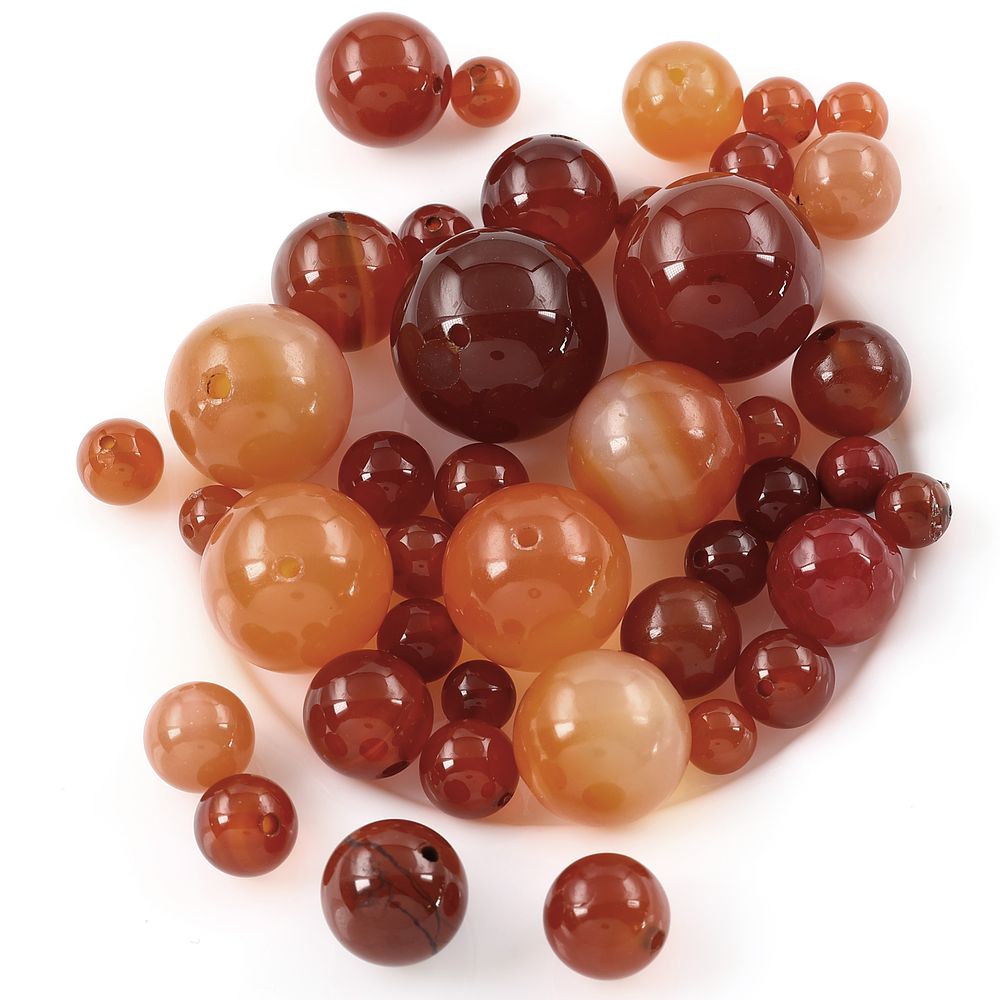 Konvolut Karneol Kugel 41 St.geb. 214,29 ct.