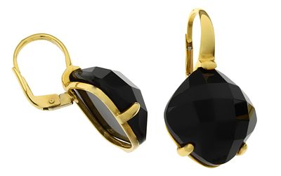 Ohrschmuck 9,82g 750/- Gelbgold mit Onyxen