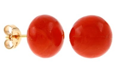 Ohrschmuck 5,95g 750/- Gelbgold mit Korallen