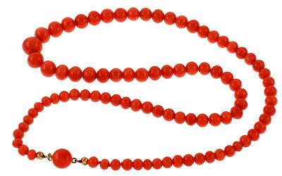 Collier 38,19g 585/- Gelbgold mit Korallen, L&auml;nge ca. 55 cm. Collier 38,19g 585/- Gelbgold mit 