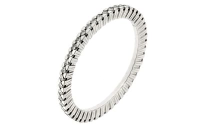 Ring 2,44g 750/- Wei&szlig;gold mit ca. 30 Diamanten zus. ca. 0,30 ct. F/vs, Ringgr&ouml;&szlig;e ca. 55. Ring 2 