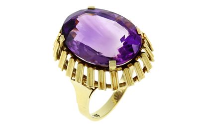Ring 7,96g 585/- Gelbgold mit Amethyst, Ringgr&ouml;&szlig;e ca. 54. Ring 7,96g 585/- Gelbgold mit Amethyst 