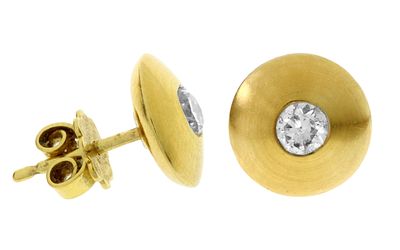 Ohrstecker 4,22g 750/- Gelbgold mit 2 Diamanten zus. ca. 0,40 ct.