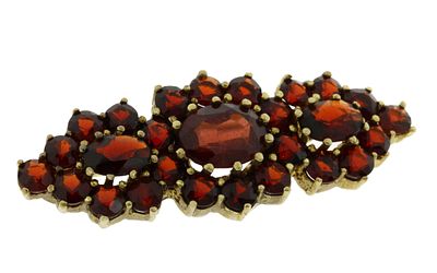 Brosche 5,72g 333/- Gelbgold mit Granaten
