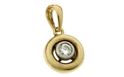 Anhänger 2,42g 585/- Gelbgold und Weißgold mit Diamant ca. 0,20 ct. Anhänger 2,42g 585/-