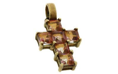 Kreuzanhänger 1,78g 333/- Gelbgold mit Farbsteinen. Kreuzanhänger 1,78g 333/- Gelbgold mit