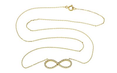 Kette 1,95g 585/- Gelbgold mit Zirkonia, Länge ca. 44,50 cm. Kette 1,95g 585/- Gelbgold mit