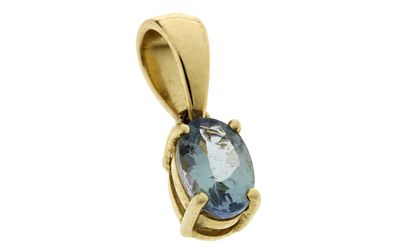 Anhänger 0,58g 375/- Gelbgold mit Aquamarin. Anhänger 0,58g 375/- Gelbgold mit Aquamarin