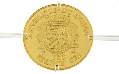 Goldmünze 100 Francs CFA "The Lion" 1/3g 999/- Gelbgold 2020. Goldmünze 100 Francs CFA "The