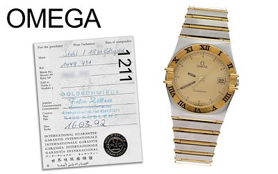 Omega Constellation Ref. 1448.431 Quarz 750/- Gelbgold/Edelstahl, ohne Box und mit Papiere, Kaufd