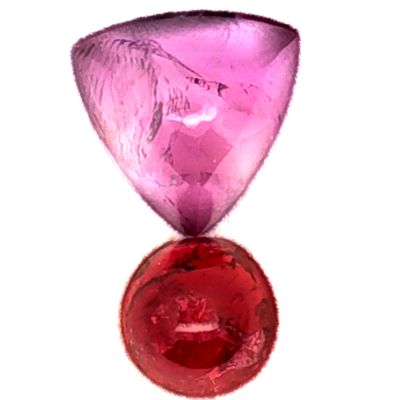 Amethyst und Turmalin Set für Anhänger 2 Stk. zu 18,58 ct.