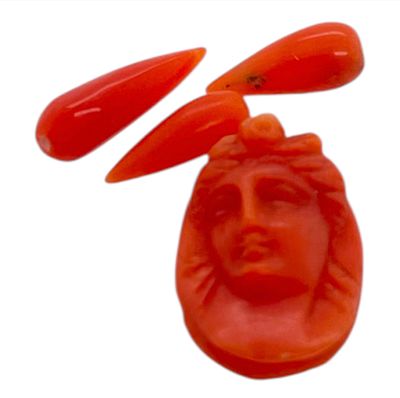 Korallen Gravuren Set 4 Stk. zu 3,40 ct.