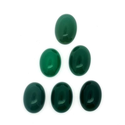 Gr&uuml;nachat Konvolut 6 Stk. 57,47 ct.