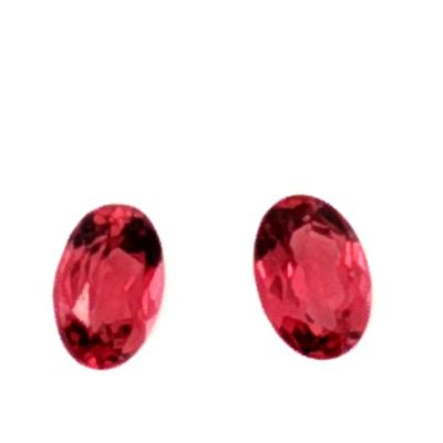 Hessonit Paar Oval zu 2,00 ct., L&auml;nge 7,00 mm, Breite 5,12 mm, H&ouml;he 3,20 mm