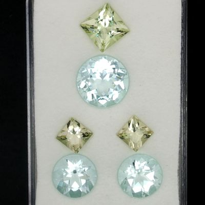 Aquamarin und Beryll Set 3 Stk. fuer Anhaenger 16.05 ct.