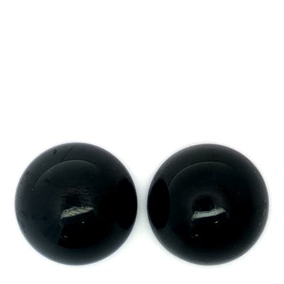 Schwarzer Spinell Paar 37.34 ct.. Laenge 15.0 mm. Hoehe 8.70 mm