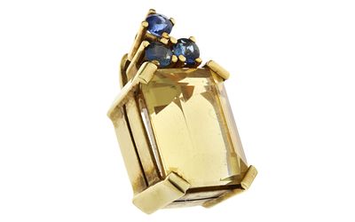 Anh&auml;nger 3,86g 585/- Gelbgold mit Saphiren und Citrin. Anh&auml;nger 3,86g 585/- Gelbgold mit 