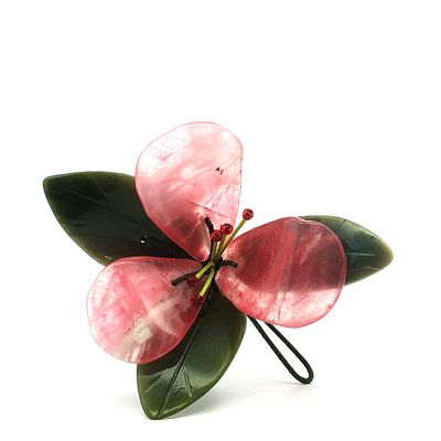 Farbstein Objekt Bl&uuml;te 45,82 g Ma&szlig;e ca. 8,50x7,20 cm