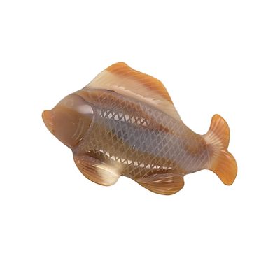 Farbstein Figur Fisch 75,32 g Ma&szlig;e ca. 9,00x5,50x1,70 cm